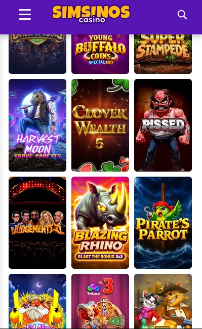 Catalogue de jeux Simsinos casino