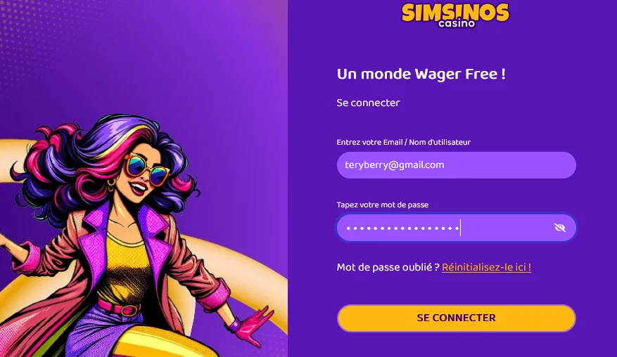 Connexion à votre compte Simsinos
