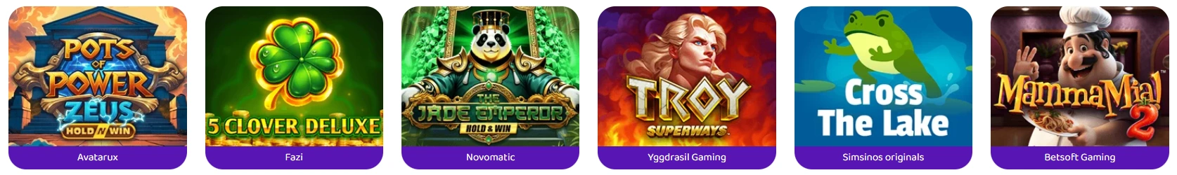 Top jeux populaires sur Simsinos casino